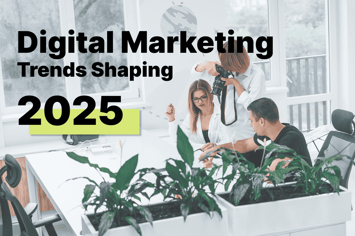 "Digital Marketing Trends Shaping 2025" Featured image post blog